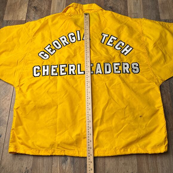 Vintage 70s Russell Georgia Tech Windbreaker Men's Size Large Yellow 4775‎ - Picture 8 of 14